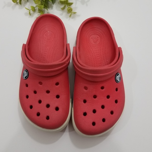 boys red crocs